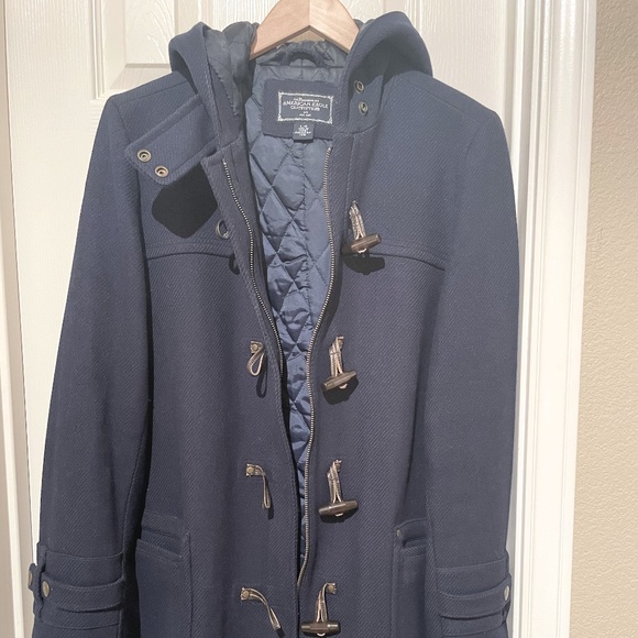 American Eagle Outfitters Jackets & Blazers - AMERICAN EAGLE OUTFITTERS Navy Duffel Coat | Size Large